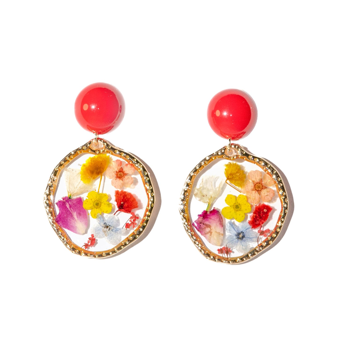 Handmade Real Pressed Flower Earrings for Women, Dainty Hypoallergenic Sterling Silver Floral Dangle Earrings, Unique Resin Botanical Jewelry Gift for Ladies, Parties, Easter, Christmas & Birthday