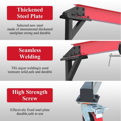 Gantry Crane, 4400 LBS Adjustable Gantry Crane, 2 Ton Shop Cranes Lift Hoist with 8-12 ft Adjustable Height for Warehouse & Factory