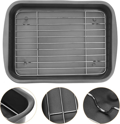 Non-Stick Baking Tray with Cooling Rack, Roasting Pan and Wire Rack