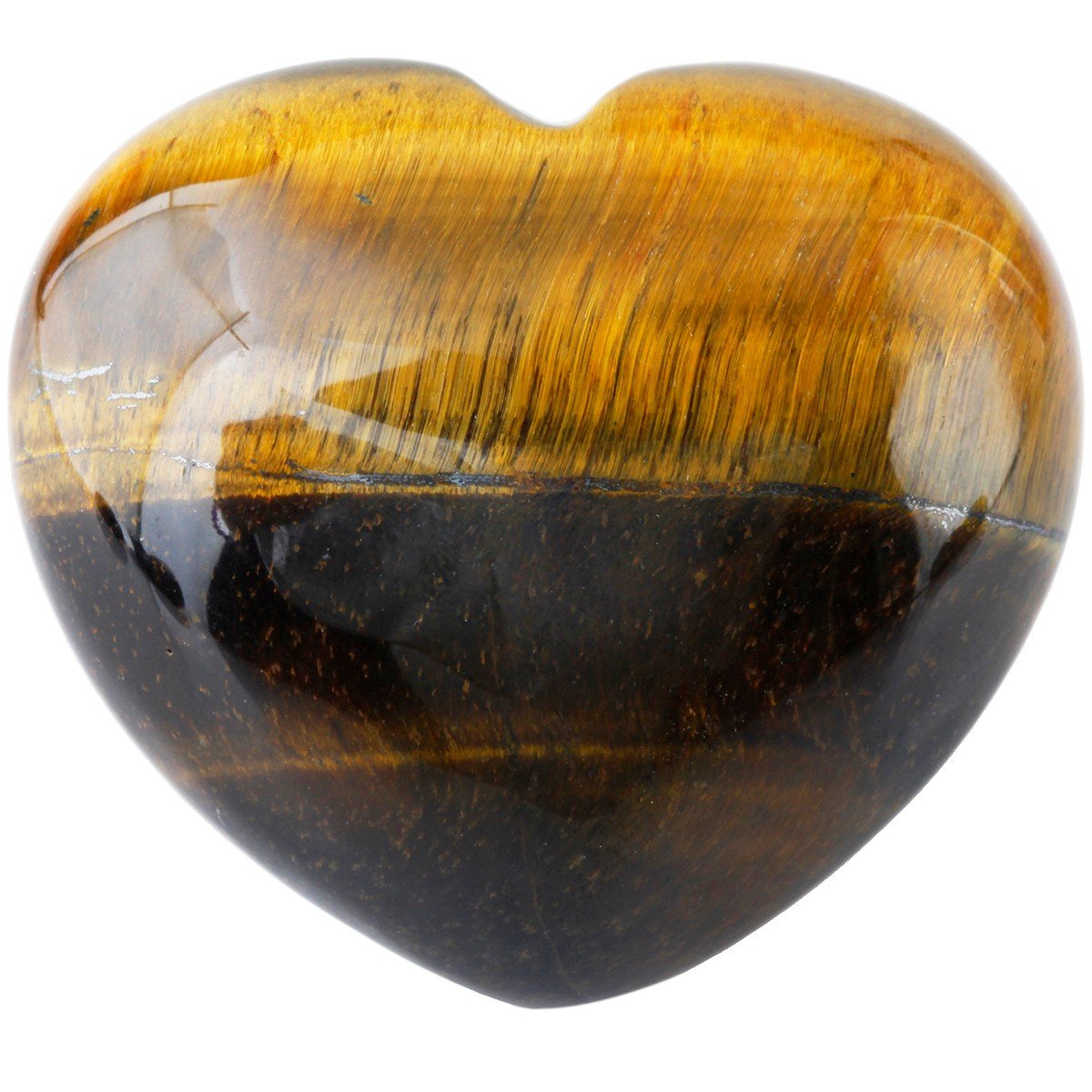 rockcloud Healing Crystal Tiger's Eye Heart Love Carved Palm Worry Stone Chakra Reiki Balancing