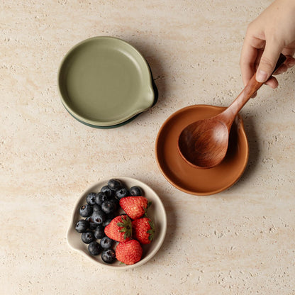 Ceramic Spoon Rest, 4 Pack Spoon Holder for Stove Top, Suitable for Placing Spoons, Spatulas, Whisks, Ladles