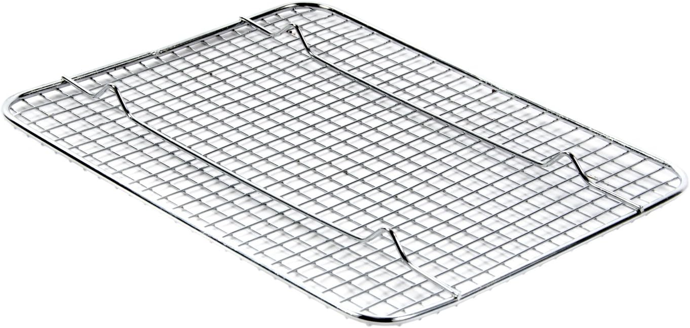 Update International Heavy-Duty 1/4 Size Cooling Rack, Commercial Grade, Oven-Safe, Chrome, Set of 2