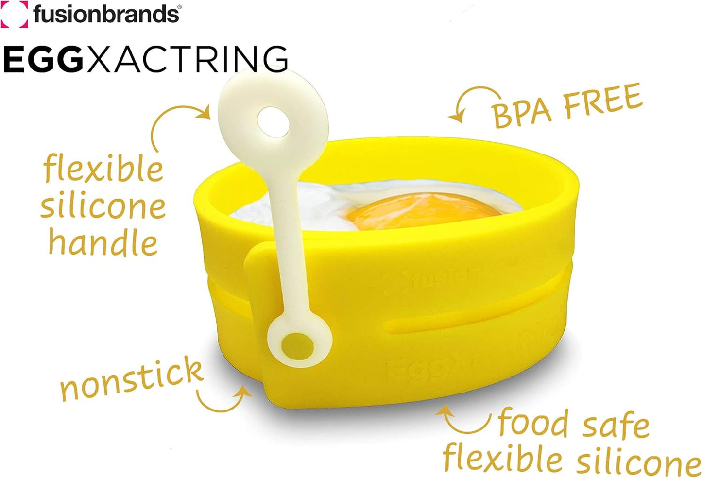 EggXactRing Adjustable Silicone Egg Ring, Food Ring for Baking, Molding, Presenting, Yellow