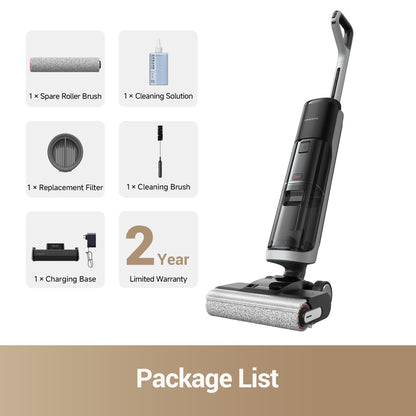 DREAME H14 Pro Wet Dry Vacuum Cleaner, 180° Lie-Flat Vacuum Mop, 140°F Washing and Fast Hot Air Drying, Powerful 18kPa Suction Floor Cleaner Machine, Easy GlideWheel Movement, Smart App Control