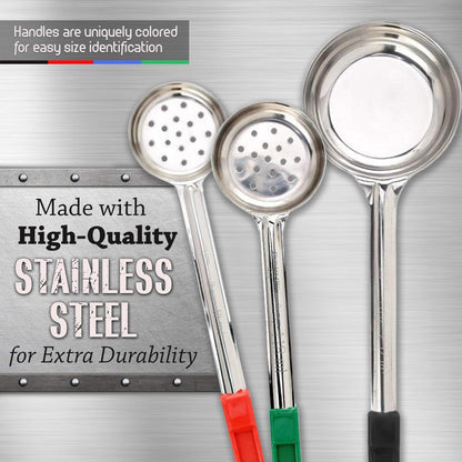 Portion Control Serving Spoon, Cooking Utensils, Set of 8, Weight Loss Bariatric Diet, Gastric Sleeve, Bariatric Surgery Must Haves, Cooking Spoons and Skimmers Set, 4 Solid & 4 Perforated, Cucharas