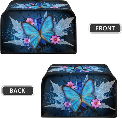 Dust Cover for Slow Cooker, Multi-Cooker Crock Pot Cover with Extra Accessories, Blue Butterfly Flower Design