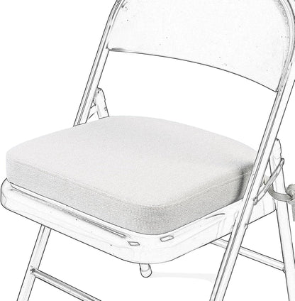 1 2" (1 SINOSSO Memory Foam Chair Cushion for Folding Chair Pcs, Thickened Square Kitchen Chair Pad with Ties, Indoor