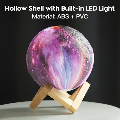 BRIGHTWORLD Moon Lamp Galaxy Lamp 5.9 inch 16 Colors LED 3D Moon Light, Remote & Touch Control Moon Night Light Gifts for Girls Boys Kids Women Birthday（Wooden Base）
