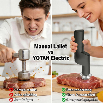 YOTAN Electric Meat Tenderizer for Steak, 3 Speed Powerful Motor, Tenderizes Tough Meat in Seconds, Stainless Steel Tender Head, Safe One-Press Design, Easy to Clean, for Beef Pork Chicken BBQ