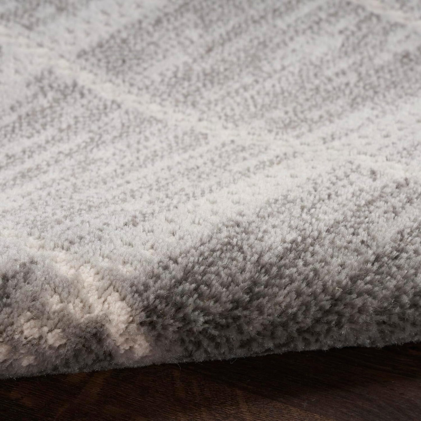 Nourison Serenity Home Contemporary Area Rug, Grey Ivory 2'2" x 7'6", Easy-Cleaning for Bedroom & Living Room