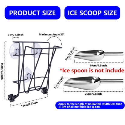 TOCCYARD Ice Scoop Holder Foldable, Metal Heavy Duty Ice Maker Scoop Holder for Ice Maker Kitchen Freezer Bar Party Wedding, Large Capacity, Easy Clean (Standard)