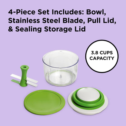 Chef'n VeggiChop Hand-Powered Food Chopper (Arugula), 5.5" x 5.5" x 5"
