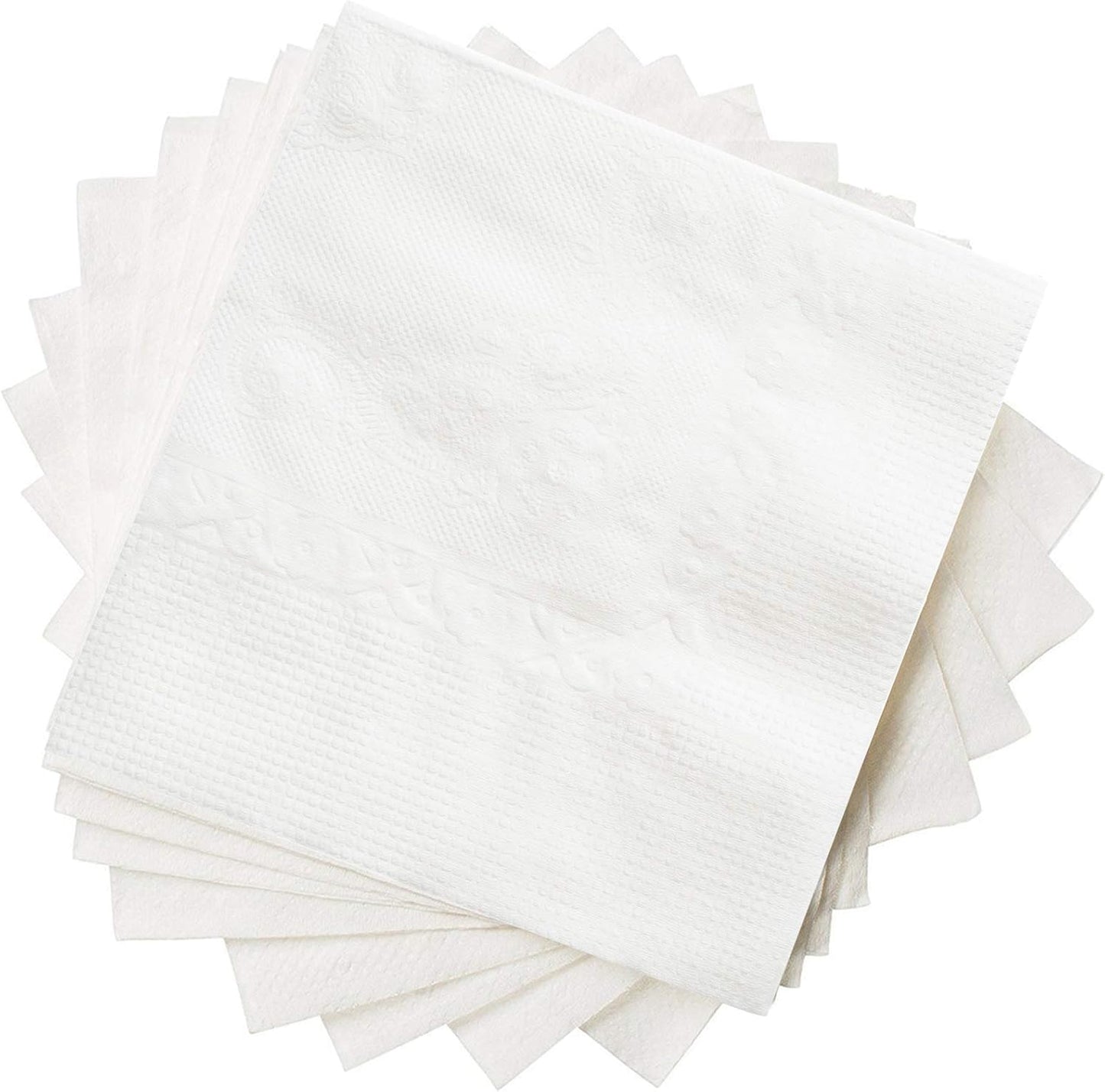 GUSTO White Beverage Napkins [500 Count - 4.5 x 4.5 Folded] - 1-Ply Bulk Cocktail Napkins for Restaurant Bar and Party