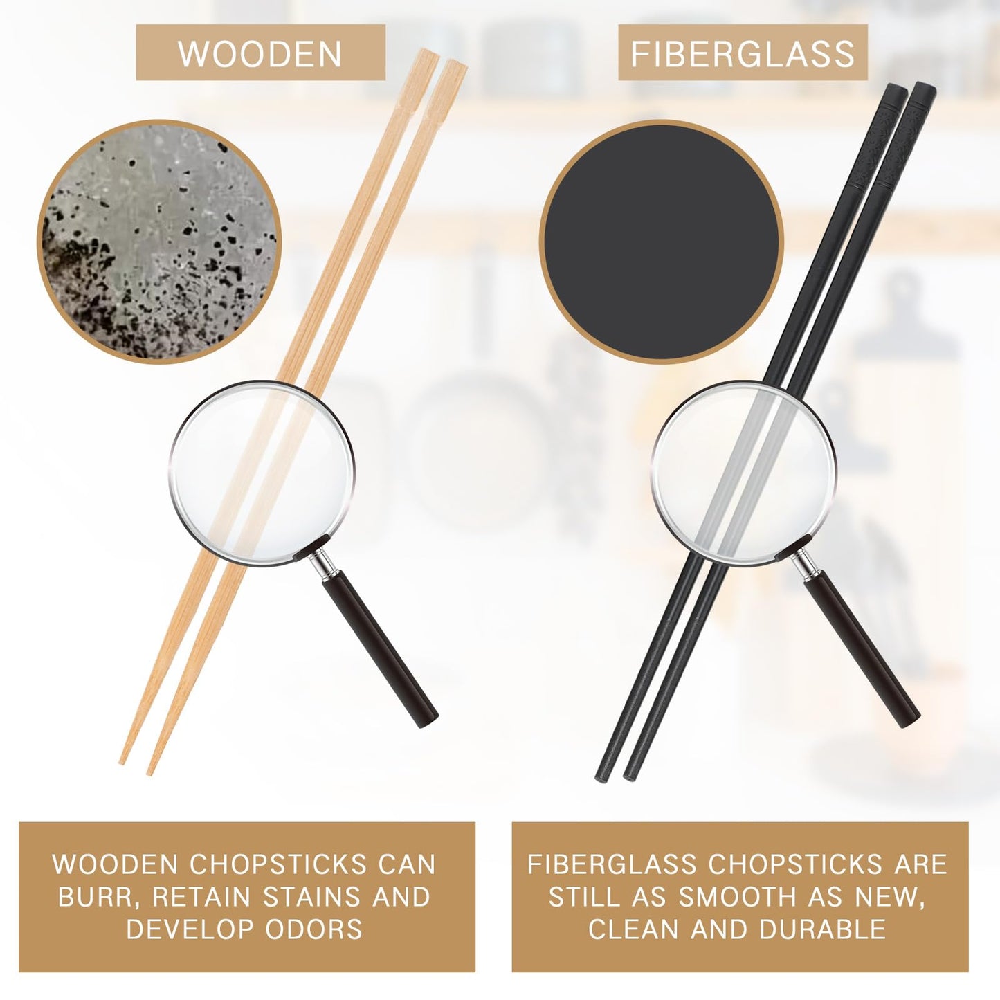 Dandat 200 Pairs Fiberglass Reusable Chopsticks 9.5" Dishwasher Safe Black Cherry Chopsticks for Chinese Style Japanese Food Cooking Supplies