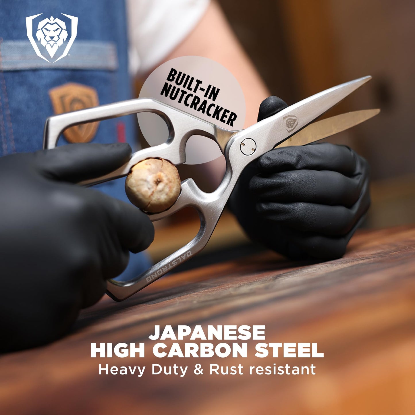 Dalstrong Kitchen Scissors — Japanese Stainless Steel Shears, Ambidextrous, Detachable for Cleaning — For Spatchcocking Chicken, Trimming Herbs, Pizza, Flatbread & Package Opening