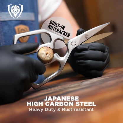 Dalstrong Kitchen Scissors — Japanese Stainless Steel Shears, Ambidextrous, Detachable for Cleaning — For Spatchcocking Chicken, Trimming Herbs, Pizza, Flatbread & Package Opening