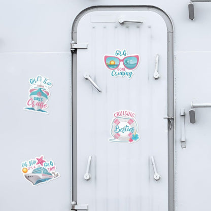 JAPBOR Cruise Door Decorations Magnetic - 4PCS It’s A Girls Trip Magnets, Girl Ship Car Cabin Refrigerator Magnet Decal, Cruising Magnetic Fridge Stickers for Home Kitchen Decor