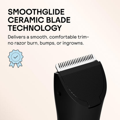 MERIDIAN The Trimmer Original - Body Hair Trimmer for Men, Electric Shaver for Pubic Hair, Chest, Legs & Bikini, Waterproof & Rechargeable, Sage