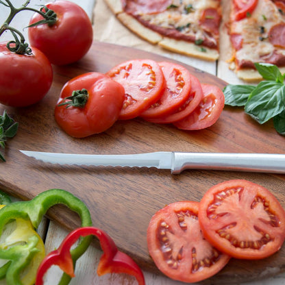 Rada Cutlery Tomato Slicer Knife (R126), 5" Stainless Steel Serrated Blade, Silver Handle