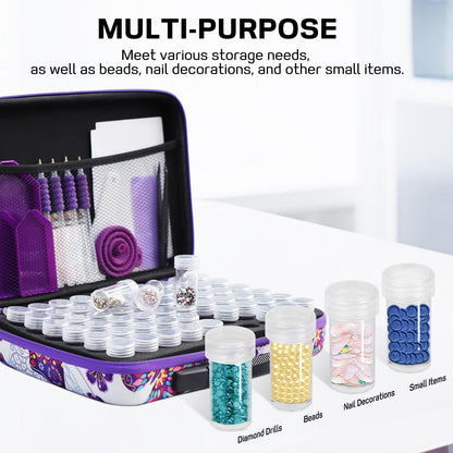 ZORETCO Diamond Painting Storage Case,60 Slots Diamond Art Kits with Accessories for Craft Jewelry Beads Organizer Boxes