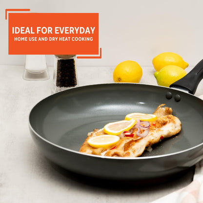 IMUSA 12-Inch Ceramic Nonstick Frying Pan – Large Gray Aluminum Skillet with Cool-Touch Handle, Ideal for Sautéing, Stir-Frying & Searing– Healthy Non-Stick Cookware for Home Kitchen