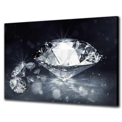 Biuteawal Diamond Wall Art Black White Canvas Print Shining Diamonds Painting Fashion Picture Modern Artwork Home Decor for Living Room Bedroom Bathroom Framed Ready to Hang