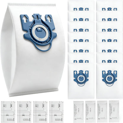 Miele 14 Pack 3D Airclean Vacuum Bags - Compatible with Classic C1, Complete C1, C2, C3, S400i, S600, S2, S5, S8 | Includes 4 MP & 4 AC Filters