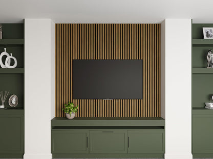 Dogberry 2 Pack Acoustic Wood Wall Panels, Decorative Soundproof Panels for Walls and Ceiling,n, 3D Slat Wood Wall Panels (94.49” x 25.4” Total Coverage, Natural Oak),