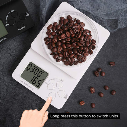 Coffee Digital Scale with Timer, Kitchen Scales for Food Weight in Ounces and Grams - 2 Batteries Included