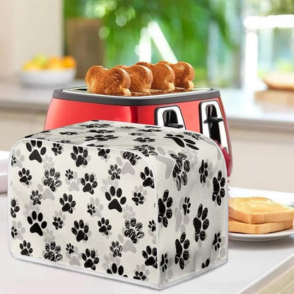 Dog Paw Toaster Covers 4 Slice, Anti Dust Cover for Most Standard Toasters, Small Kitchen Appliance Protector