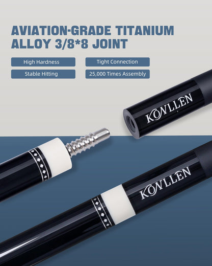 KONLLEN Carbon Fiber Pool Cue Stick Low Deflection Pool Cue Profession Billiards Cue Set for Adults with Billiards Accessories