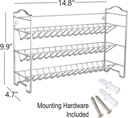 SWOMMOLY 24 396 Set, Countertop, Spice Rack Organizer with Empty Glass Spice Jars, Spice Labels with Chalk Marker
