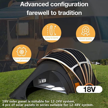 1000 Watt Solar Panel Kit, 2 × 500 Watt Flexible Solar Power Panel Photovoltaic Module with 40A Solar Charge Controller Monocrystalline Solar Panel for Camping Off Grid Battery Charging Boat