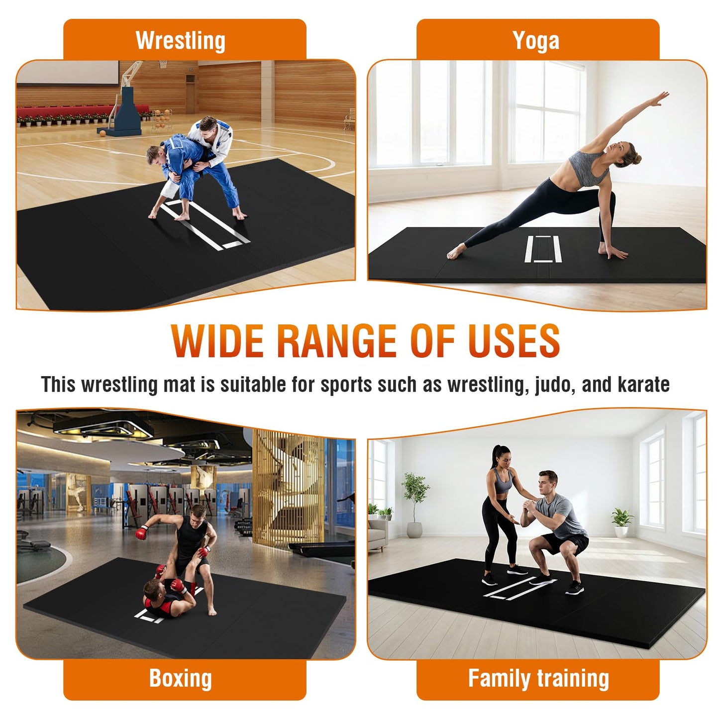 Generic Rollout Wrestling Mat Waterproof Gymnastics Training Mat for BJJ MMA Martial Art Boxing Grappling & Judo