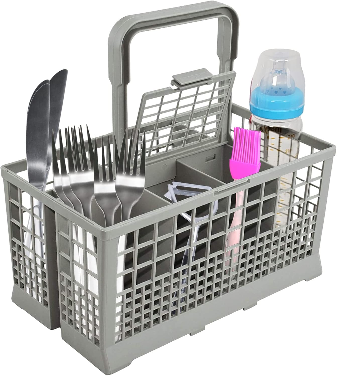 Dishwasher Cutlery Basket - Fits Most Brands (9.5 x 5.4 x 4.8 inches) for Utensil Organizer Caddy
