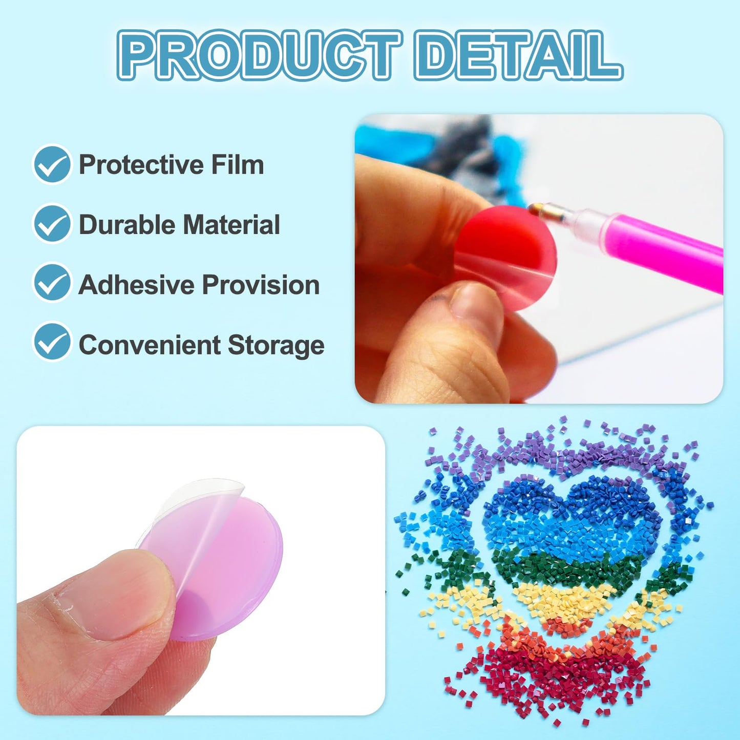 PATIKIL 15PCS Diamond Art Painting Glue Clay Wax 5D DIY Diamond Art Refills Glue with Storage Box for Diamond Art Embroidery Mud Supplies Accessories Painting Tool (23mm/0.9", Purple)