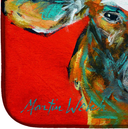 Caroline's Treasures MW1272DDM Caught Red Handed Cow Dish Drying Mat, Absorbent Pad for Kitchen Counter, 14 x 21"