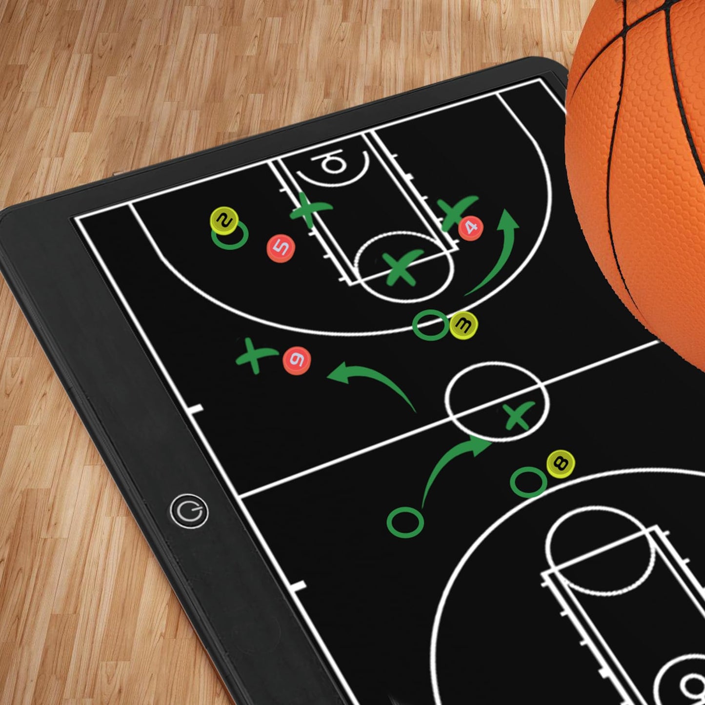 Electronic 16 inch Basketball Coaching Boards, Portable Erasable Pro Strategy Board for Training Teaching Competition Command,Tactical Drawing Tablet Coach Gifts (16 inch Basketball)