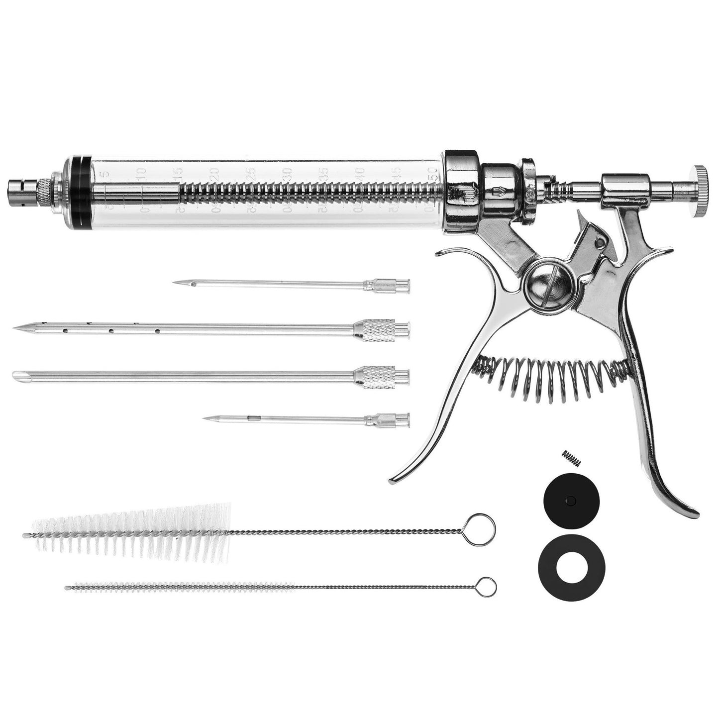 Azolize Meat Injector Gun Kit for Smoking & Grilling - BBQ Meat Turkey Injector with Case, Instruction Book - Professional Brisket Flavor Injector Syringe - Marinade Meat Injector