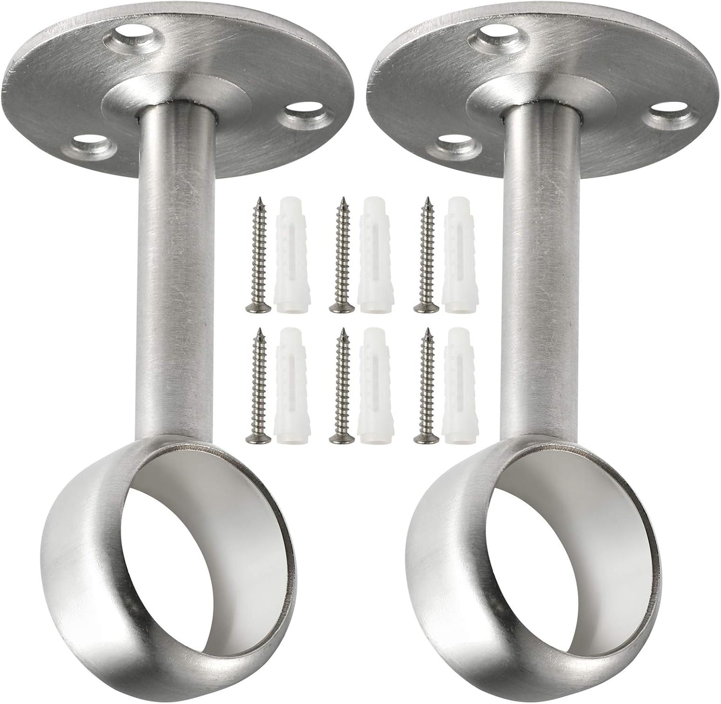 Creatyi Heavy Duty Closet Rod Brackets, Ceiling-Mount Brackets for 1 1/4 Inch Rod (4 PCS, Silver)