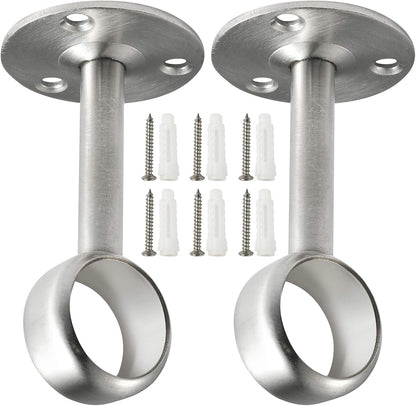 Creatyi Heavy Duty Closet Rod Brackets, Ceiling-Mount Brackets for 1 1/4 Inch Rod (4 PCS, Silver)