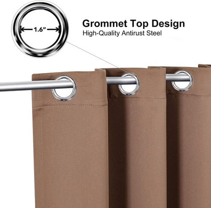 ChrisDowa Small Window Curtains - Grommet Thermal Insulated Room Darkening Panels, 29 x 50 Inch, Cappuccino