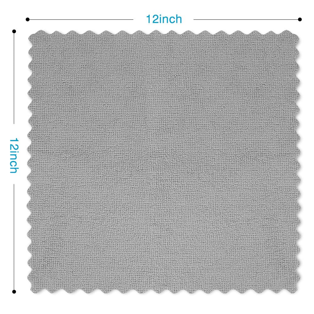 Orighty Grey Microfiber Cleaning Cloth, 150 Pack Highly Absorbent Cleaning Supplies, Lint Free Kitchen Towels Cleaning Rags, Microfiber Towels for Cars, House, Window, 12x12 inch