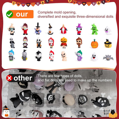 Nightmare Advent Calendar - 24 Collectible Surprises for Kids & Adults | Halloween Countdown Fun