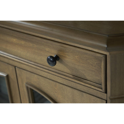 Signature Design by Ashley Barlomore Classic 2-Drawer Accent Cabinet with Adjustable Shelves, Light Brown