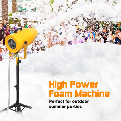 UPGREY Foam Machine for Party, 3–5 m Spray Foam Cannon, AC110V 60Hz Waterproof Foam Party Machine with Adjustable Tripod Stand, Control Box and Pump for Backyard, Pool, Birthday Events