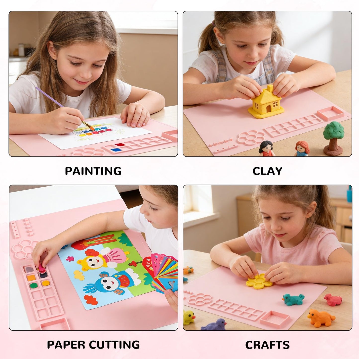 Painting Station, Including Paint Brush Cleaner, 20"×16" Silicone Painting Mat,12-Color Acrylic Paint, 10 Paint Brushes,1 Absorbent Sponge, DIY Painting Gift for Adult Artist Beginners