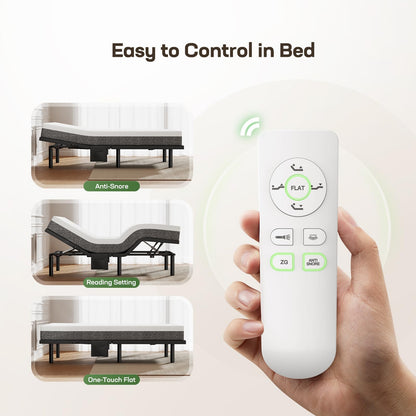 Marsail Split King Adjustable Bed Base with Wireless Remote, Dual Motor Smart Frame with Zero Gravity & Anti-Snore, 4 USB Ports & Under Bed Lighting, Quick 3-Min Setup
