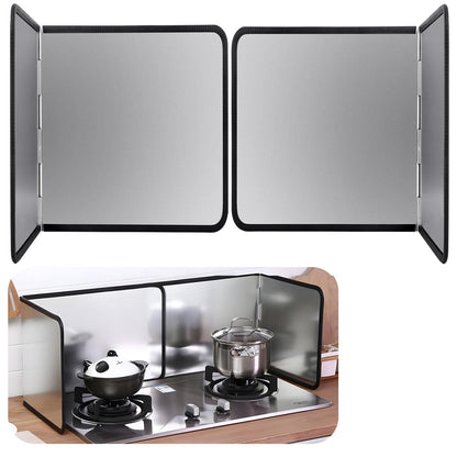 Foldable Stove Splatter Guard Grease Shield Nonstick Oil Stove Splash Guard Cooking Splatter Screen Kitchen Backsplash Protector For Stove Top Wall Gas Range Frying Pan Camping… (Height 40cm)