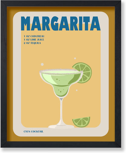 Poster Master Margarita Poster: Retro Cocktail Recipe Print for Aesthetic Kitchen or Restaurant Decor